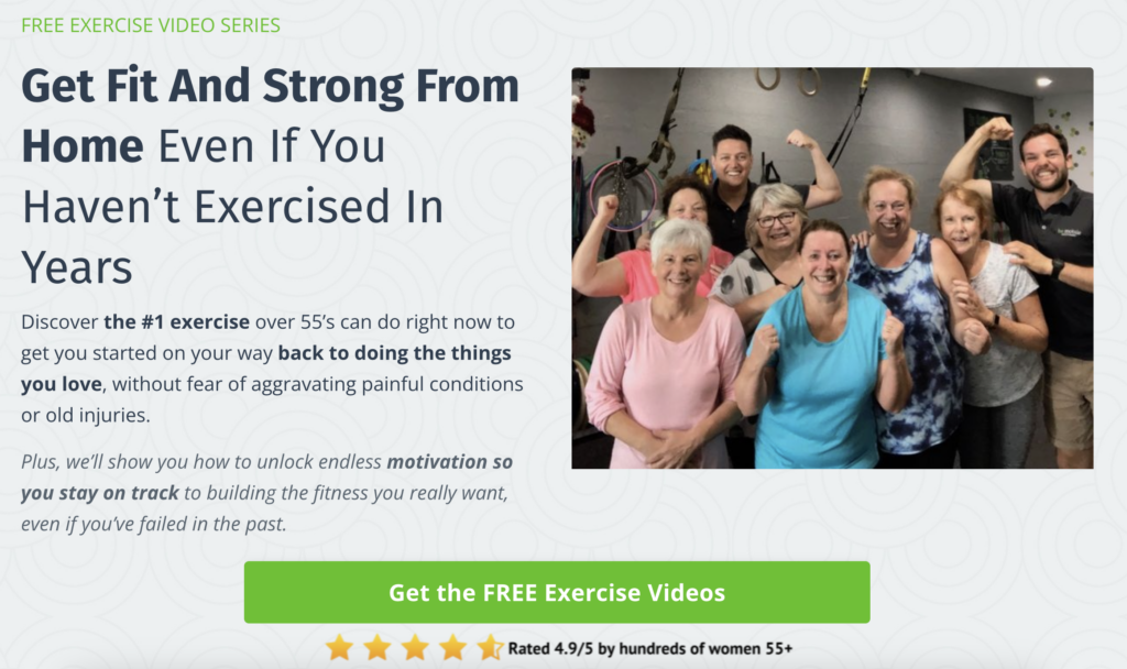 Discover the #1 exercise over 55’s can do right now to get you started on your way back to doing the things you love, without fear of aggravating painful conditions or old injuries.